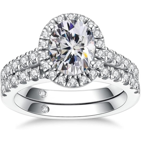 Moissanite Engagement Ring Oval Cut GRA Certified Wedding Anniversary 18K 925 - Picture 12 of 14